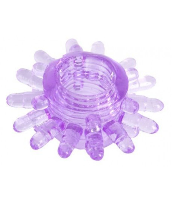Фиолетовое гелевое эрекционное кольцо с шипиками