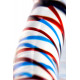 Двусторонний стеклянный фаллос с разноцветными спиралями - 21 см.