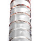 Стеклянный стимулятор с ручкой-шаром и цветными пупырышками - 22 см.
