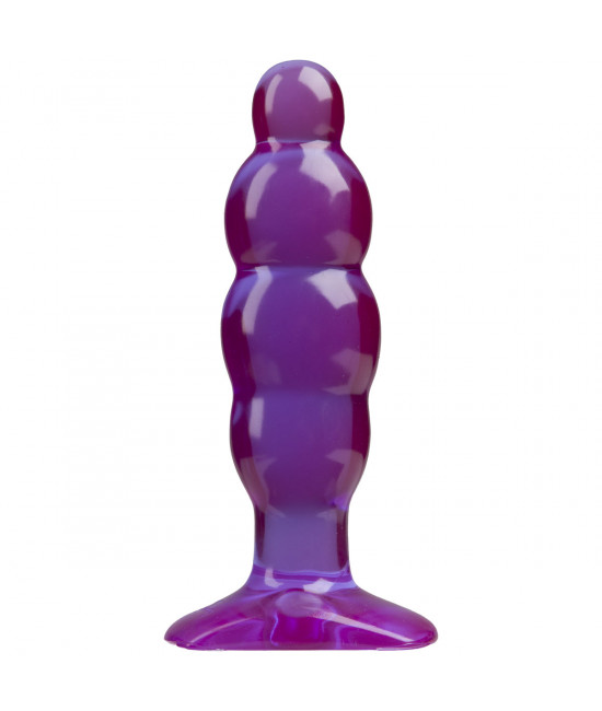 Фиолетовая рельефная анальная пробка SpectraGels Purple Anal Stuffer - 14 см.