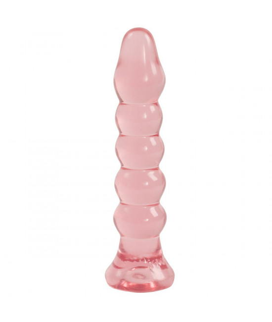 Анальная елочка из розового геля Crystal Jellies Anal Plug Bumps - 15,2 см.
