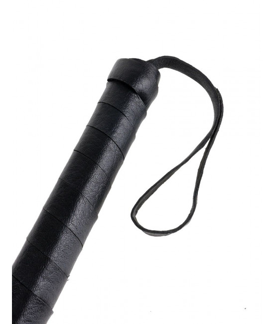 Чёрная кожаная плетка Cat-O-Nine Tails - 63,5 см.