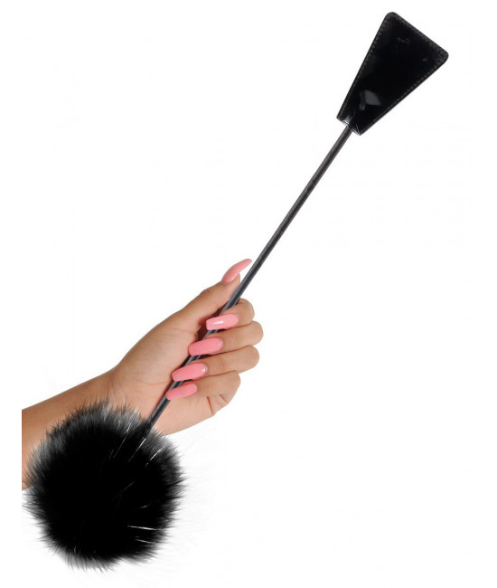Черный стек Feather Crop с пуховкой на конце - 53,3 см.