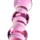 Розовый фаллоимитатор-ёлочка из прозрачного стекла - 18 см.