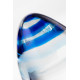 Стеклянная анальная втулка с синим кончиком - 11,5 см.
