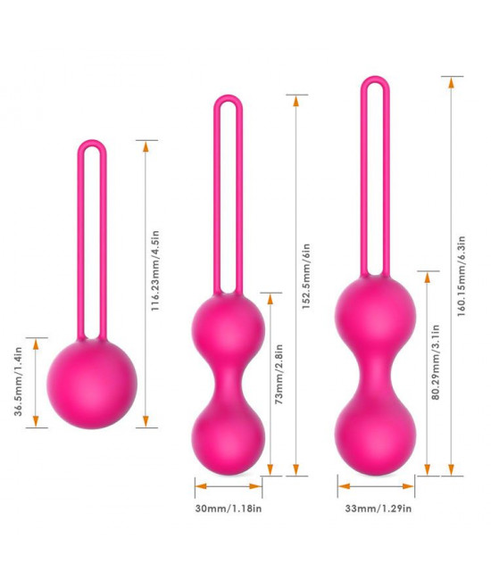 Набор из трех розовых вагинальных шариков Erokay