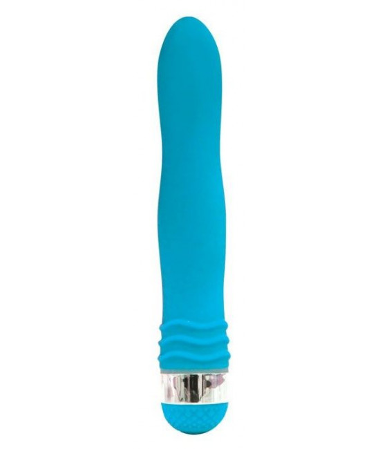 Голубой эргономичный вибратор Sexy Friend - 17,5 см.