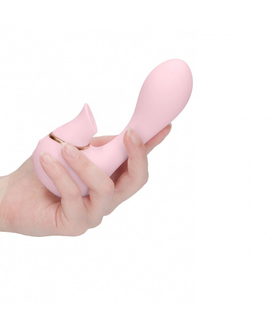 Розовый вакуум-волновой массажер с двойной стимуляцией Irresistible Mythical