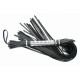 Черная длинная плеть с серебристой ручкой - 60 см.