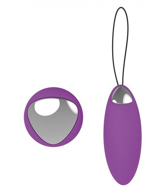 Фиолетовое перезаряжаемое виброяйцо Remote Duo Pleasure