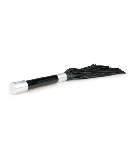 Черная плеть Easytoys Flogger With Metal Grip - 38 см.