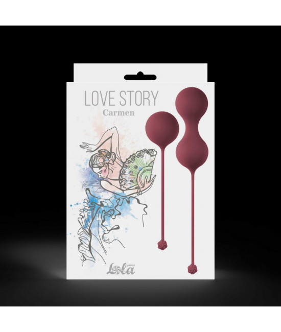Набор бордовых вагинальных шариков Love Story Carmen
