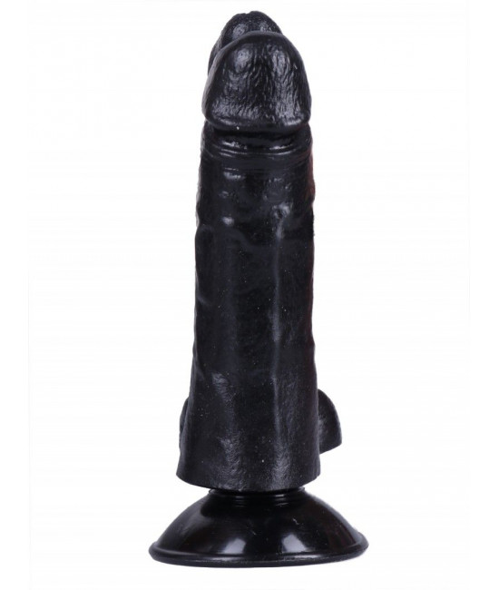 Черный сдвоенный фаллоимитатор №8 - 13,5 см.