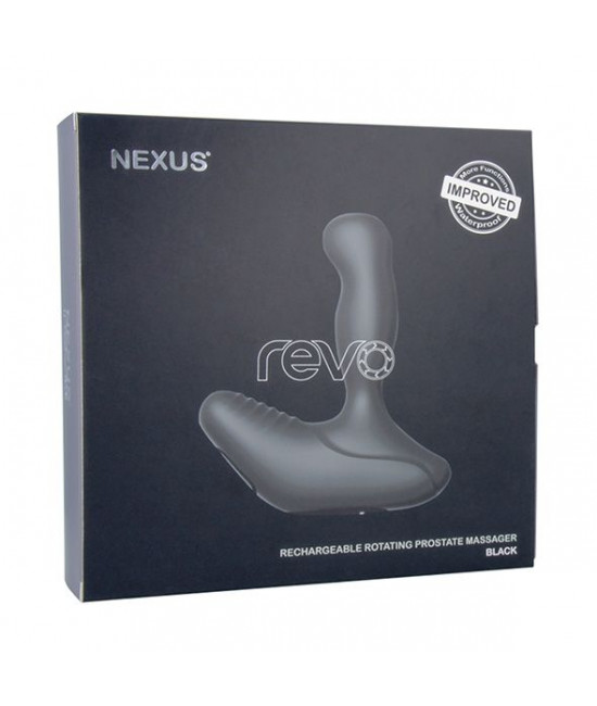 Черный вибромассажер простаты с вращающейся головкой Nexus Revo 2