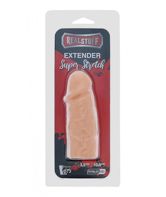 Телесная реалистичная насадка на пенис SUPER STRETCH EXTENDER 4INCH - 10 см.