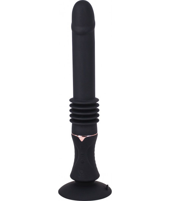 Черная секс-машина ThrillExtanda с функцией поступательных движений - 28,5 см.