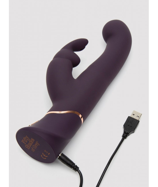 Фиолетовый вибратор-кролик Greedy Girl G-Spot Stroker Rabbit Vibrator - 24,1 см.