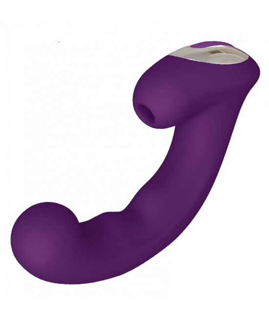 Фиолетовый клиторальный стимулятор с функцией вибратора Amante - 17,8 см.