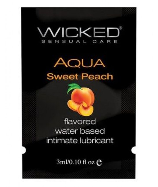 Лубрикант с ароматом спелого персика Wicked Aqua Sweet Peach - 3 мл.