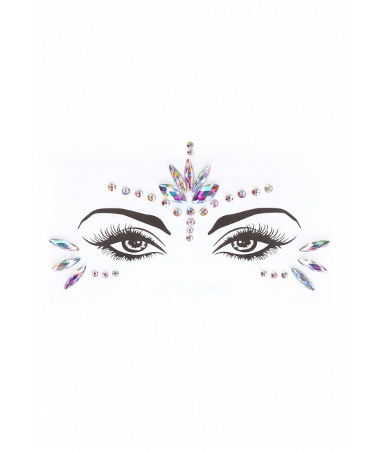 Эротический комплект с наклейкой на лицо Bra Set With Garters   Dazzling Sticker