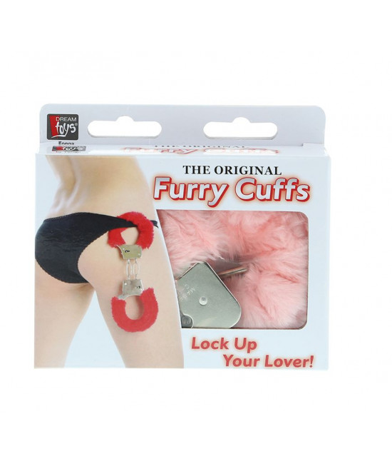 Металлические наручники с розовой меховой опушкой METAL HANDCUFF WITH PLUSH PINK