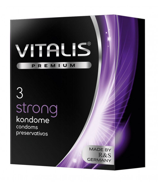 Презервативы с утолщенной стенкой VITALIS PREMIUM strong - 3 шт.
