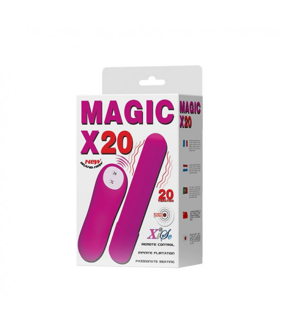 Лиловая удлиненная вибропуля Magic x20