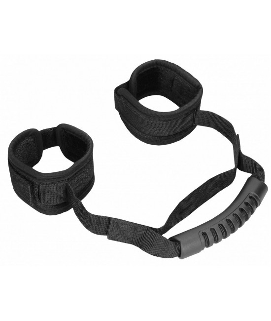 Черные наручники V V Adjustable Handcuffs with Handle