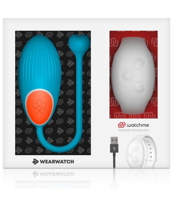 Голубое виброяйцо с белым пультом-часами Wearwatch Egg Wireless Watchme