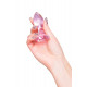 Розовая анальная втулка из стекла - 8,5 см.