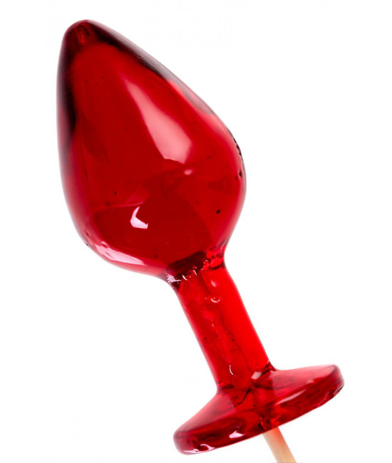 Красный леденец в форме малой анальной пробки со вкусом виски