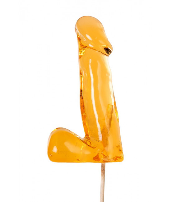 Оранжевый леденец в форме пениса со вкусом аморетто