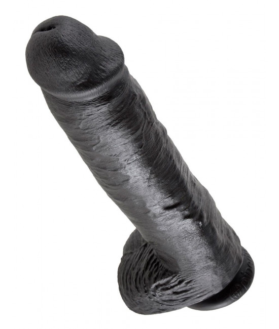 Черный фаллоимитатор-гигант на присоске - 28 см.