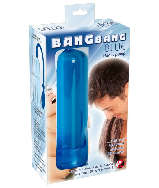 Синяя вакуумная помпа Bang Bang - 20 см.