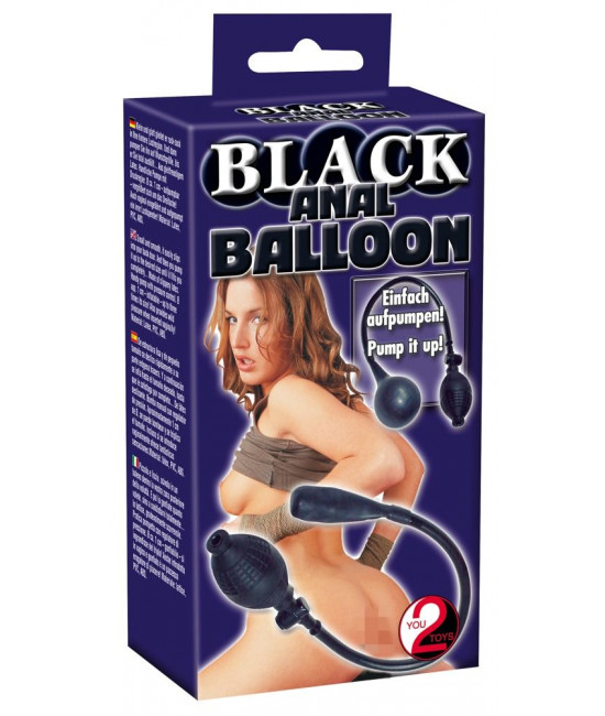 Черный анальный расширитель с грушей Simply Anal Balloon