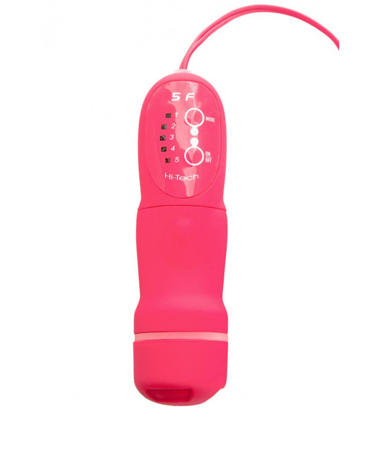 Розовая вибровтулка с выносным пультом управления вибрацией 	POPO Pleasure - 11,9 см.