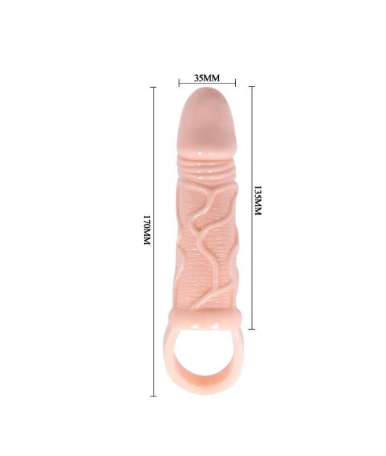 Насадка на пенис с подхватом для мошонки - 17 см.