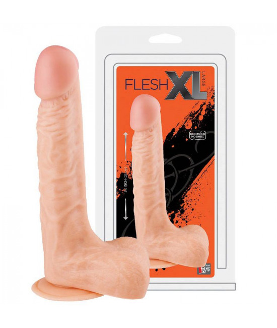 Большой реалистичный фаллоимитатор на присоске FleshXL- 23 см.
