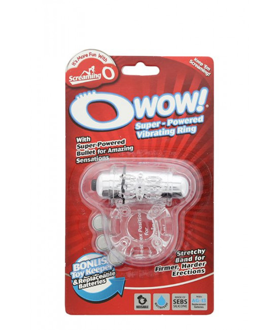 Прозрачное эрекционное виброкольцо OWOW CLEAR