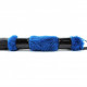 Черная плеть с синей меховой рукоятью - 44 см.