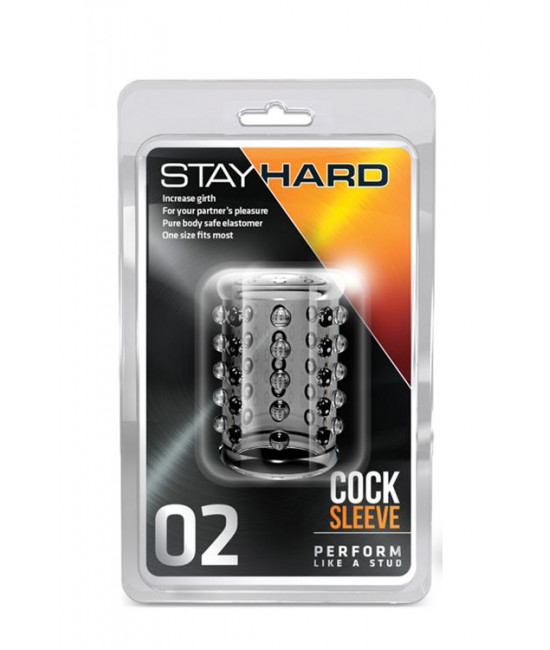Прозрачная насадка на пенис с шишечками STAY HARD COCK SLEEVE 02 CLEAR
