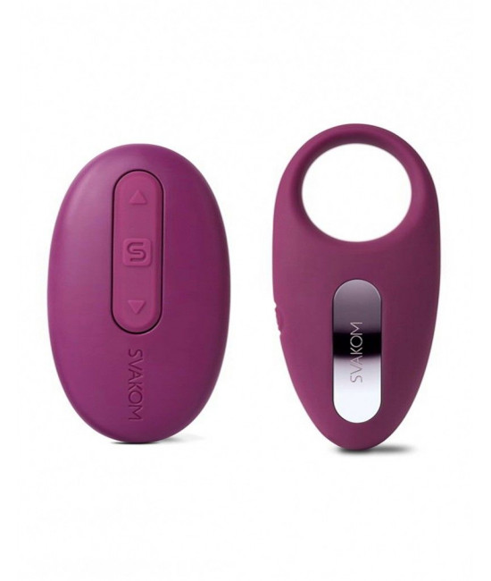 Фиолетовое эрекционное кольцо Winni с вибрацией и пультом ДУ