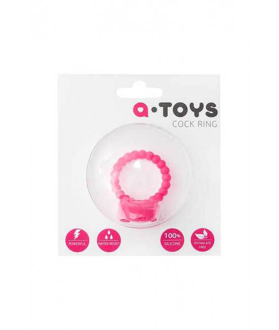 Розовое виброкольцо на пенис A-toys из силикона