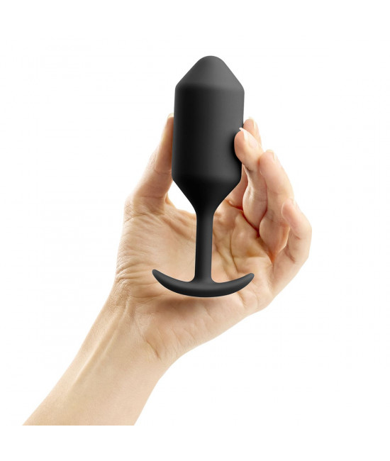 Чёрная пробка для ношения B-vibe Snug Plug 3 - 12,7 см.