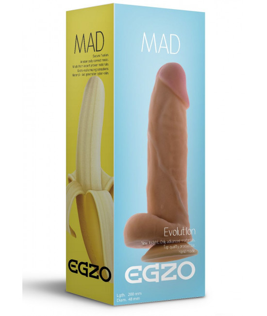 Ультра реалистичный фаллоимитатор Mad Banana - 20 см.