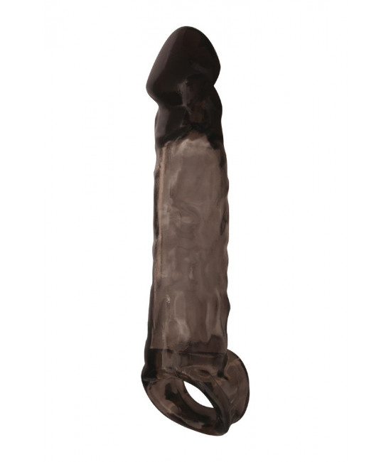Чёрная насадка на пенис XLover c подхватом - 19,5 см.