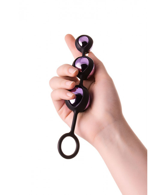 Фиолетово-черные тройные вагинальные шарики TOYFA A-toys