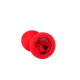 Красная анальная втулка с красным кристаллом - 7,3 см.