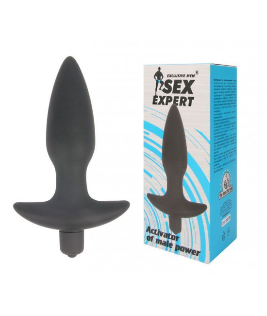 Анальная пробка Sex Expert с вибрацией - 10,5 см.