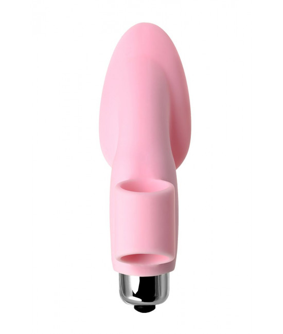 Нежно-розовая вибронасадка на палец JOS TWITY - 10,2 см.